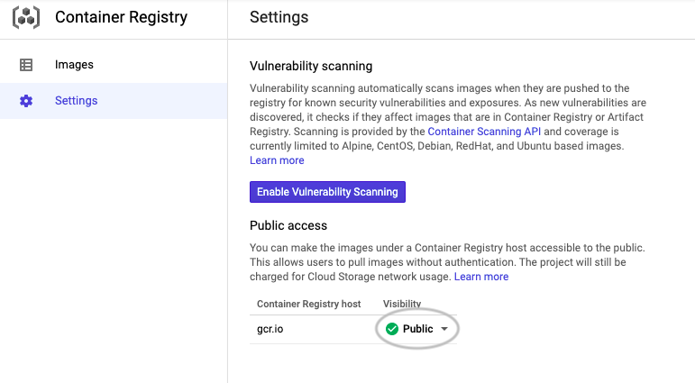 Container Setting